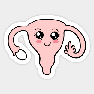 Feminine middle finger uterus Sticker